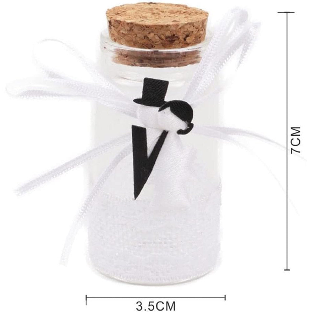 Set 12 Barattolo portaconfetti con Tappo in Sughero per Matrimonio sposi bomboniera segnaposti confettatain Vetro - enzoled