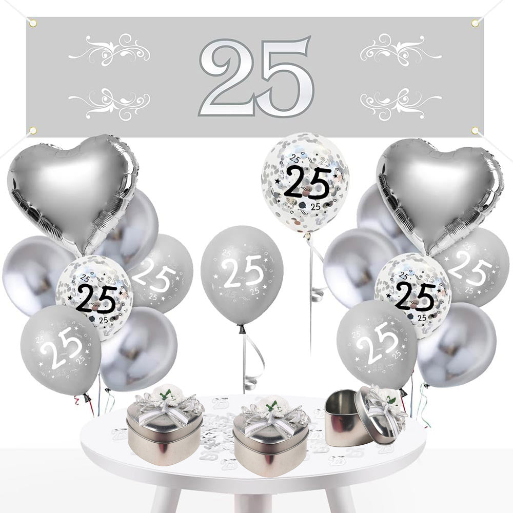 Set 12 scatoline portaconfetti a Forma di Cuore per Anniversario scatole per Confetti bomboniere segnaposto in Latta 25 Anni Matrimonio - enzoled
