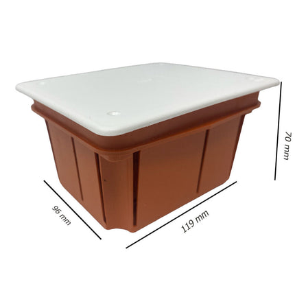 Scatola di derivazione cassetta da incasso con coperchio e viti scatola per apparecchiature elettriche IP40 119x96x70 mm - enzoled