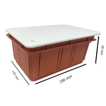 Scatola di derivazione cassetta da incasso con coperchio e viti scatola per apparecchiature elettriche IP40 196x152x70 mm - enzoled