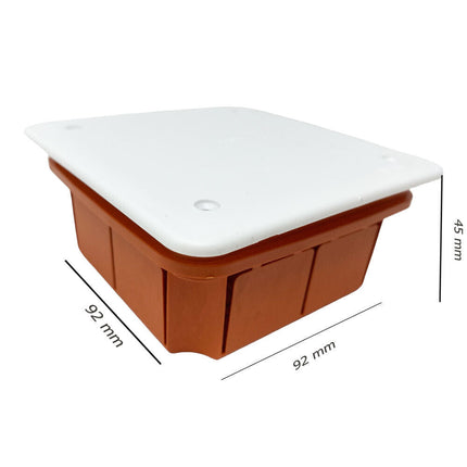 Scatola di derivazione cassetta da incasso con coperchio e viti scatola per apparecchiature elettriche IP40 92x92x45 mm - enzoled