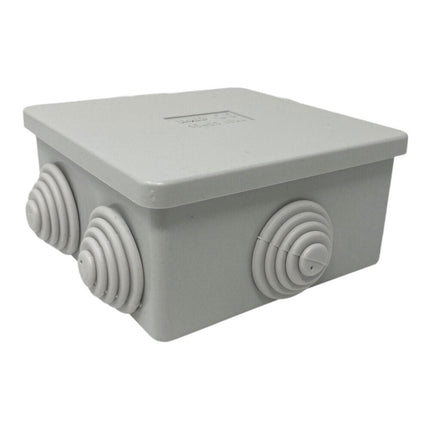 Scatola di derivazione quadrata box con coperchio a pressione 6 passacavi tenuta stagna IP44 80xx80x40 mm - enzoled