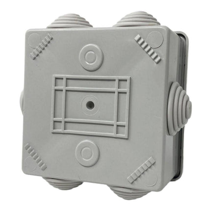 Scatola di derivazione quadrata box con coperchio a pressione 6 passacavi tenuta stagna IP44 80xx80x40 mm - enzoled