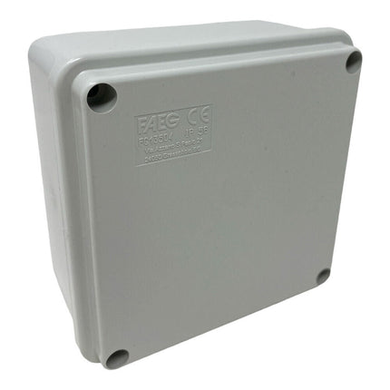 Scatola di derivazione quadrata box con coperchio con viti con pareti lisci tenuta stagna IP56 100xx100x50 mm - enzoled