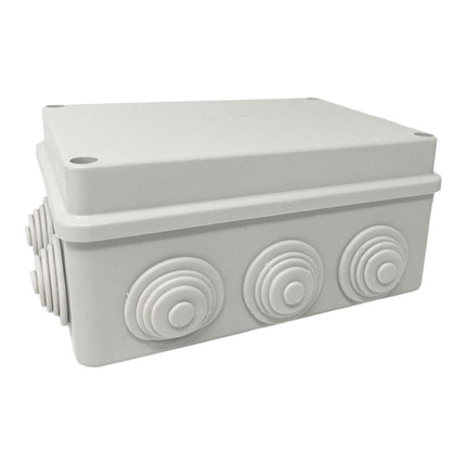 Scatola di derivazione rettangolare box con coperchio con viti 10 passacavi tenuta stagna IP55 190xx140x70 mm - enzoled