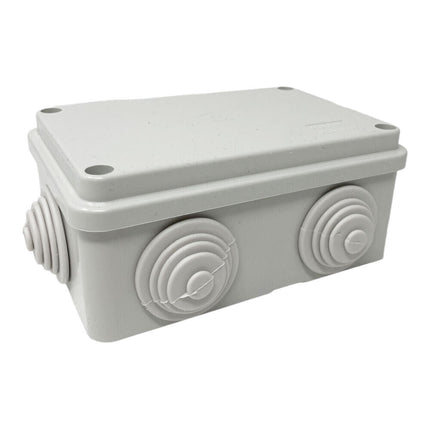 Scatola di derivazione rettangolare box con coperchio con viti 6 passacavi tenuta stagna IP55 120xx80x50 mm - enzoled