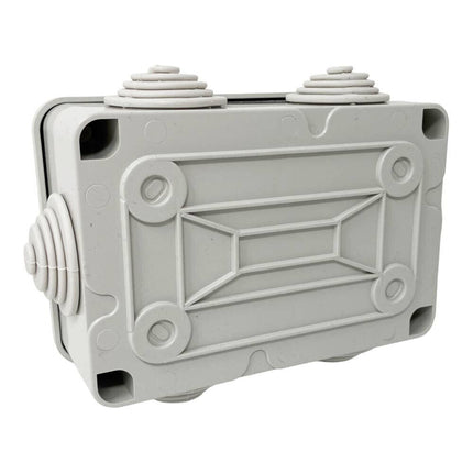 Scatola di derivazione rettangolare box con coperchio con viti 6 passacavi tenuta stagna IP55 120xx80x50 mm - enzoled