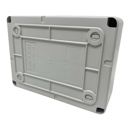Scatola di derivazione rettangolare box con coperchio con viti con pareti lisci tenuta stagna IP56 120xx80x50 mm - enzoled