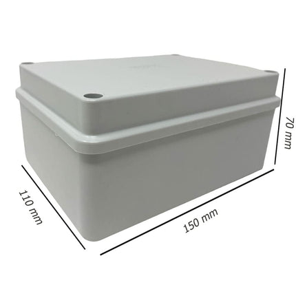 Scatola di derivazione rettangolare box con coperchio con viti con pareti lisci tenuta stagna IP56 150xx110x70 mm - enzoled