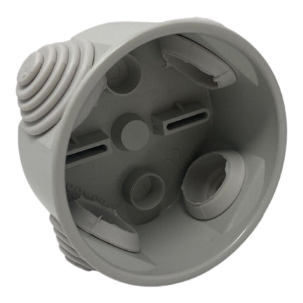 Scatola di derivazione tonda box con coperchio a pressione 4 passacavi tenuta stagna IP44 Ø 80x40 mm - enzoled