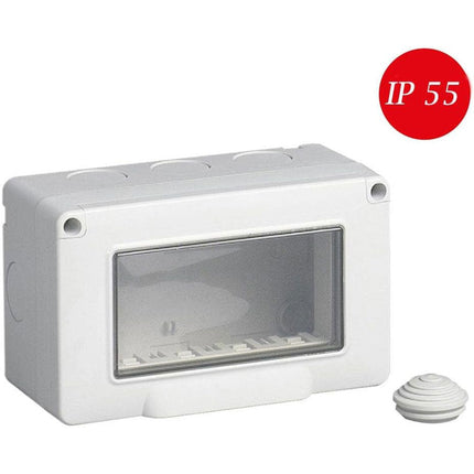 Cassetta con coperchio idrobox per esterno a 4 posti compatibile con matix custodia per interruttori ip55 - enzoled