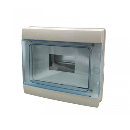Centralino da parete 8 moduli con portello quadro elettrico a stagno IP65 215x200x105 mm - enzoled
