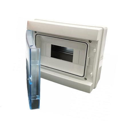 Centralino da parete 8 moduli con portello quadro elettrico a stagno IP65 215x200x105 mm - enzoled