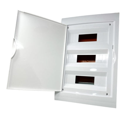 Centralino da incasso 36 moduli quadro elettrico con cornice e portello bianco ingresso IP40 - enzoled