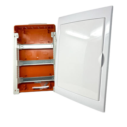 Centralino da incasso 36 moduli quadro elettrico con cornice e portello bianco ingresso IP40 - enzoled
