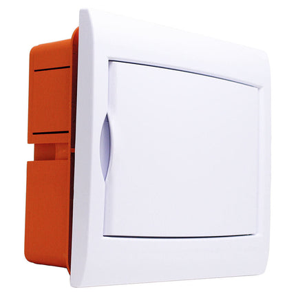 Centralino da incasso 8 moduli quadro elettrico con cornice e portello bianco IP40 - enzoled