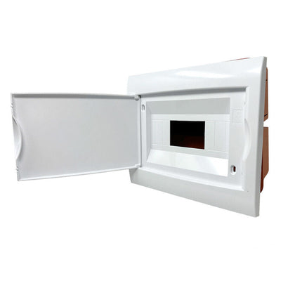Centralino da incasso 8 moduli quadro elettrico con cornice e portello bianco IP40 - enzoled