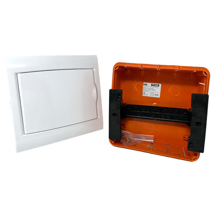 Centralino da incasso 8 moduli quadro elettrico con cornice e portello bianco IP40 - enzoled