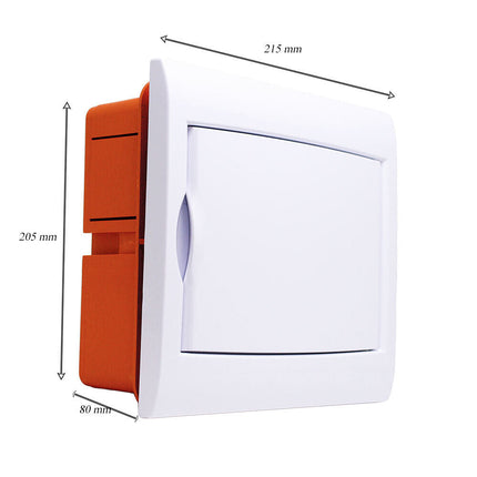 Centralino da incasso 8 moduli quadro elettrico con cornice e portello bianco IP40 - enzoled