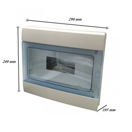 Centralino da parete 12 moduli con portello quadro elettrico a stagno IP65 290x240x105 mm - enzoled