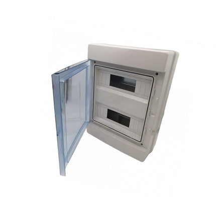 entralino da parete 24 moduli con portello quadro elettrico a stagno IP65 300x400x140 mm - enzoled