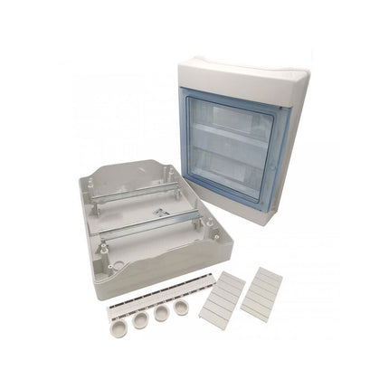entralino da parete 24 moduli con portello quadro elettrico a stagno IP65 300x400x140 mm - enzoled