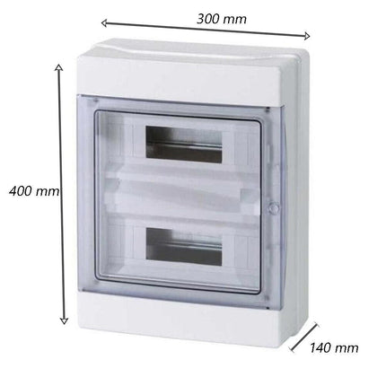 entralino da parete 24 moduli con portello quadro elettrico a stagno IP65 300x400x140 mm - enzoled