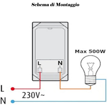 Interruttore dimmer compatibile con Living Light International Air regolatore controller con manopola per luci illuminazione led 500 watt 230V - enzoled