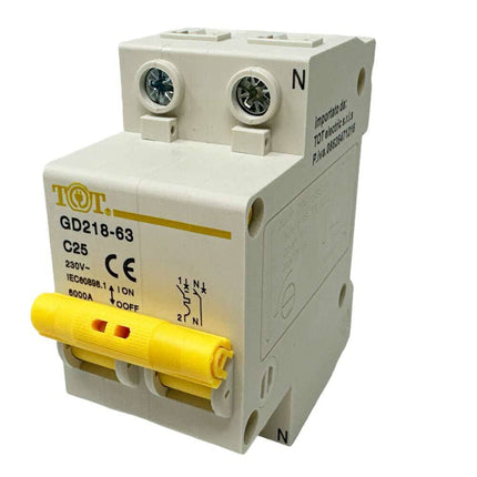 Interruttore automatico magnetotermico differenziale salvavita modulare per quadro elettrico 2P+N 6ka 10 16 20 25 32 40 63 ampere - enzoled