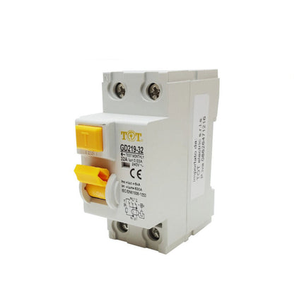 Interruttore magnetotermico differenziale salvavita modulare per quadro elettrico 2 moduli 2P+N 6ka 10 16 20 25 32 40 63 ampere - enzoled