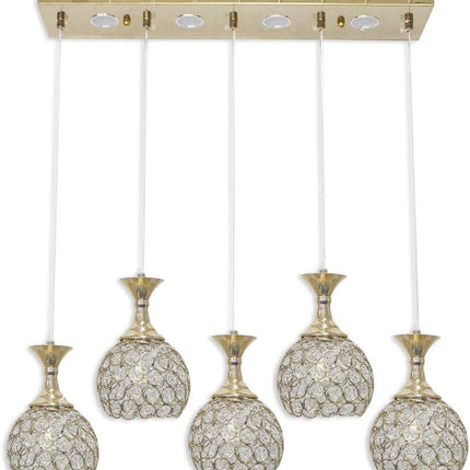 Lampadario led da soffitto a sospensione 35 watt luce fredda 6500k portalampada G9 con sfere con cristalli gocce in acrilico - enzoled