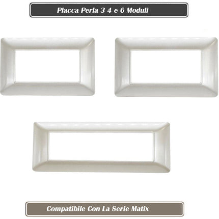 Placchetta per interruttore a 3 4 6 posti bianco perla cassetta 503 compatibile con btcino matix supporto cover - enzoled