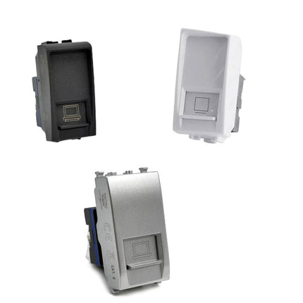 Presa di rete lan compatibile con living light international air connettore modulo rj45 8 pin utp cat 5e 1p - enzoled