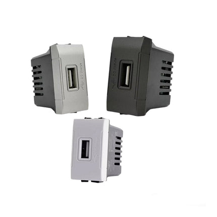 Modulo presa USB da muro per placca cassetta 503 compatibile con living light international air 5V - enzoled