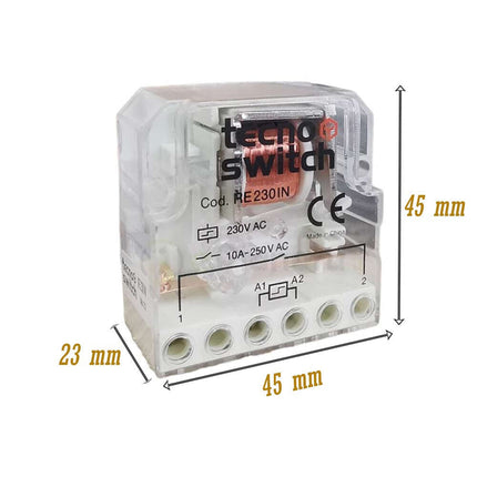 Relè interruttore impulsi elettromeccanico con circuito bobina separata 1 contatto 1no 230V 10A - enzoled