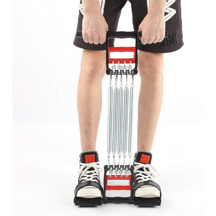 Estensore muscolare a 5 molle multifunzione con supporto per piedi e mani allenamento definizione pettorali gambe e braccia - enzoled