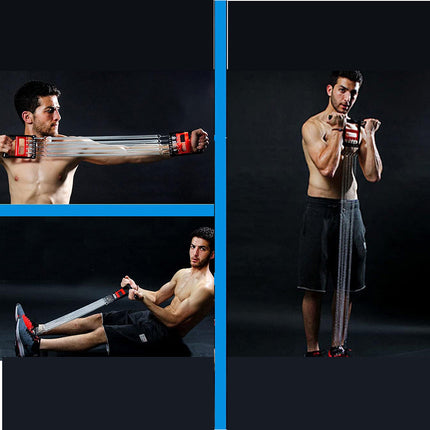 Estensore muscolare a 5 molle multifunzione con supporto per piedi e mani allenamento definizione pettorali gambe e braccia - enzoled