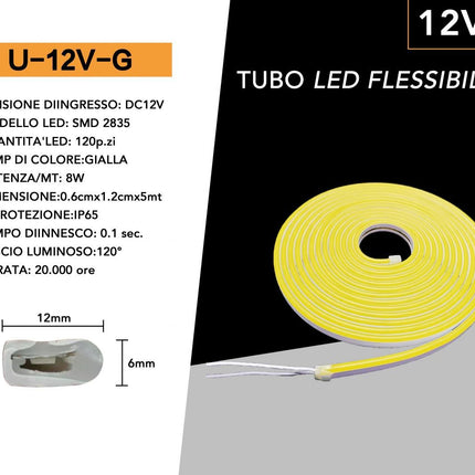 Strip led neon flex striscia curvabile modellabile 600 led decorativa 5 metri varie colorazioni di luce enzoled