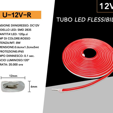 Strip led neon flex striscia curvabile modellabile 600 led decorativa 5 metri varie colorazioni di luce enzoled