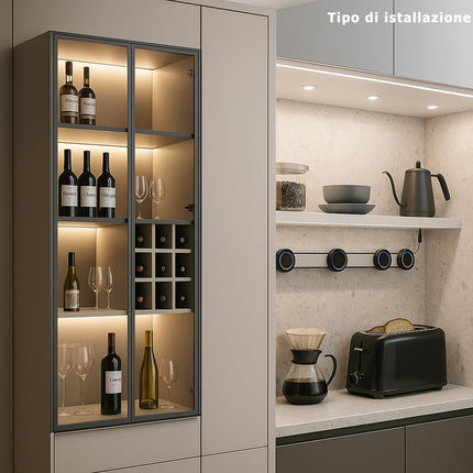 Faretto incasso 3W x cappa mensola armadio luce fredda calda naturale enzoled