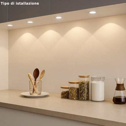 Faretto incasso 3W x cappa mensola armadio luce fredda calda naturale enzoled