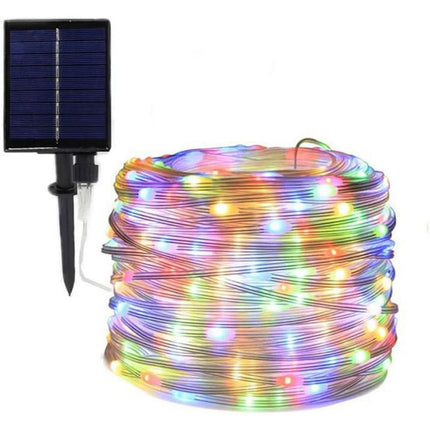 Filo 300 led 30M pannello solare picchetto vari colorazioni di luce enzoled