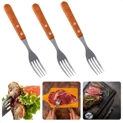 Forchetta da cucina 3 pezzi con manico in legno posate set utensili da cucina moderno - enzoled