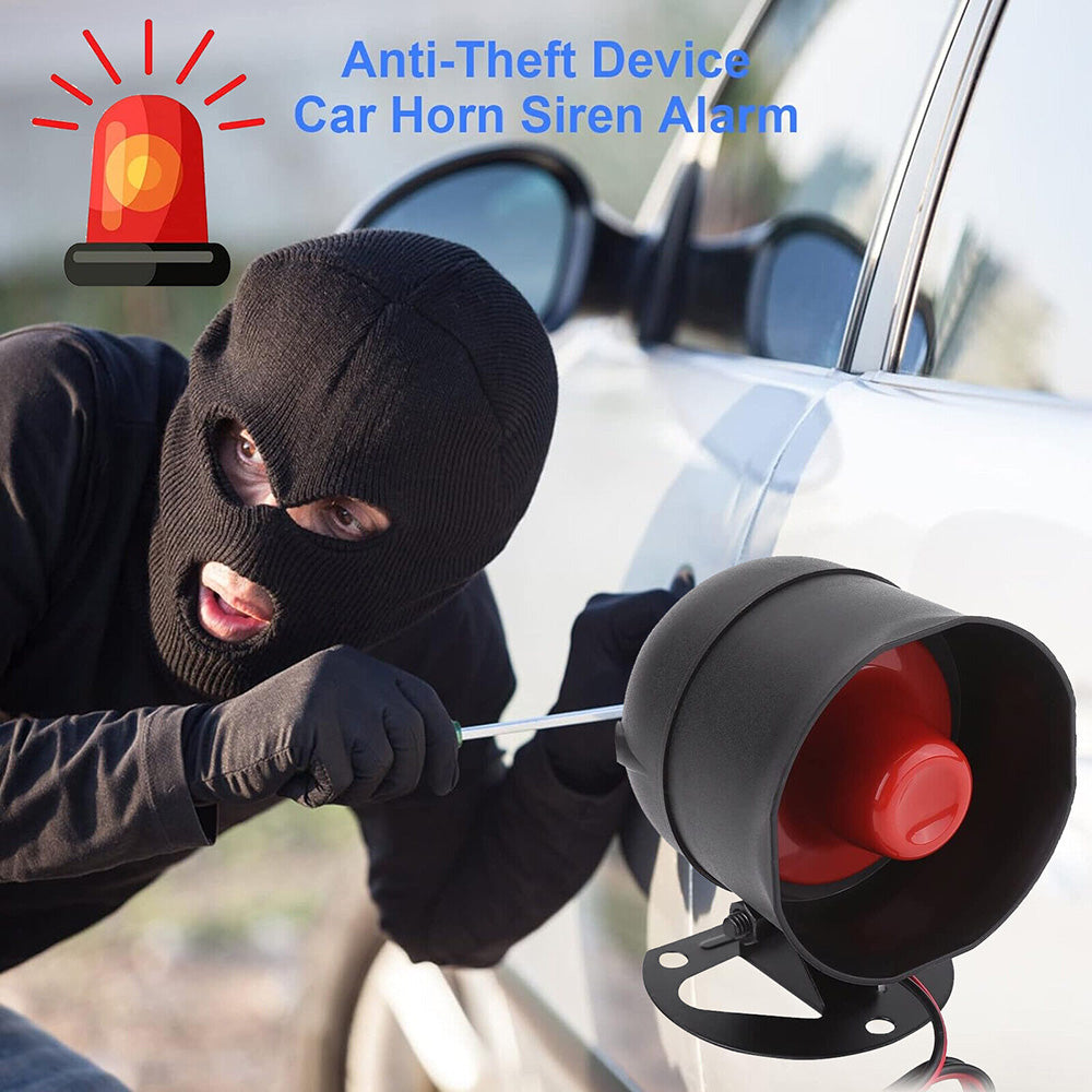 Sistema di allarme per auto antifurto di sicurezza universale con sirena da 15 watt 2 telecomandi - enzoled