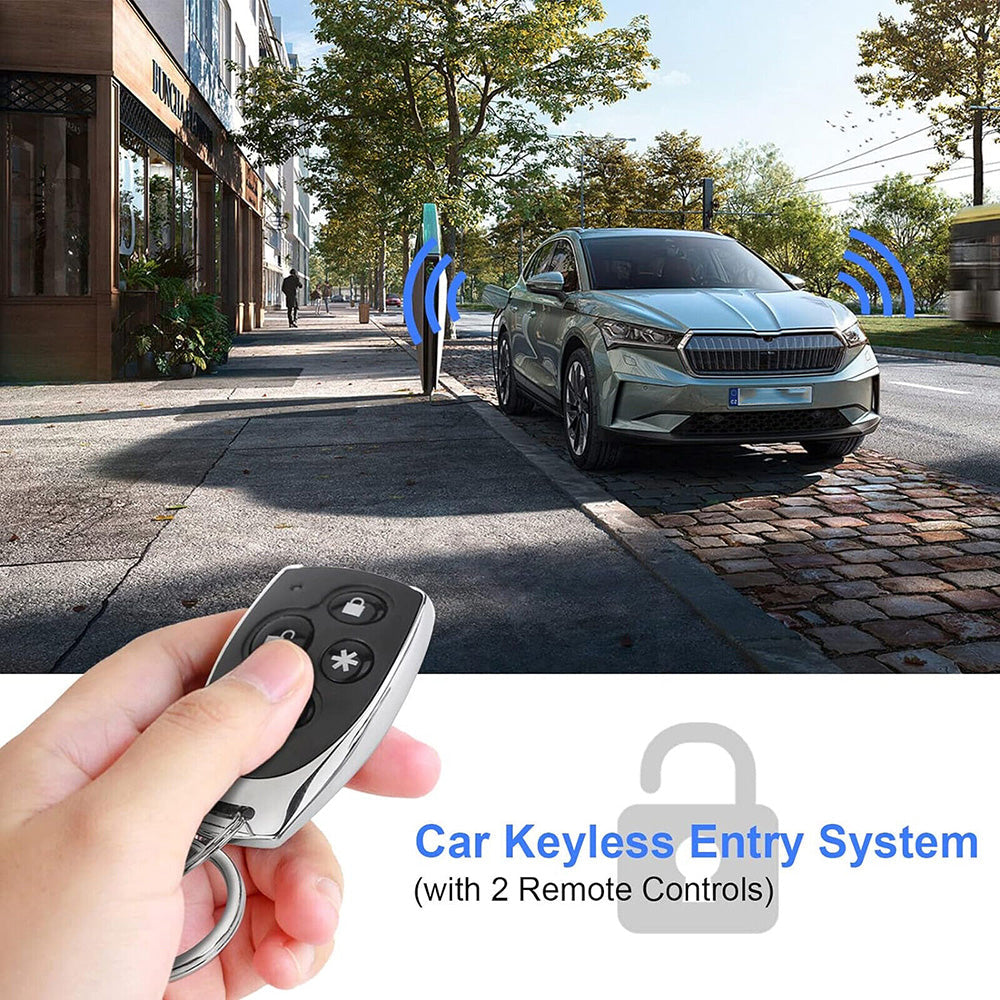Sistema di allarme per auto antifurto di sicurezza universale con sirena da 15 watt 2 telecomandi - enzoled