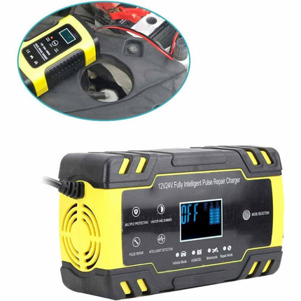 Caricatore a impulsi di riparazione per auto moto caricabatteria 12 e 6 volt con display - enzoled