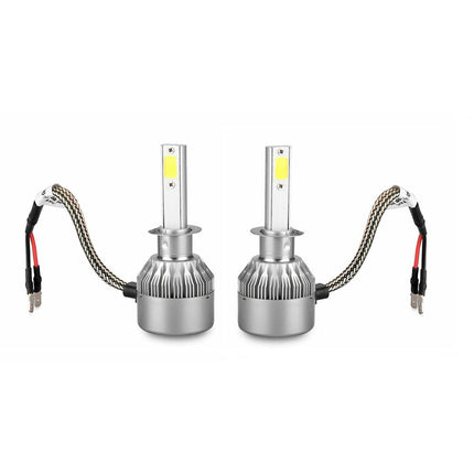 Lampadine led cob fari per auto H1 luce bianca fredda 6000k 12 volt 24 volt luce 360°coppia lampade di ricambio - enzoled