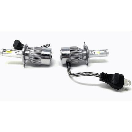 Lampadine led cob fari per auto H4 luce bianca fredda 6000k 12 volt 24 volt luce 360°coppia lampade di ricambio - enzoled
