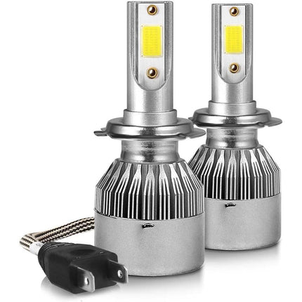 Lampadine led cob fari per auto H7 luce bianca fredda 6000k 12 volt 24 volt luce 360°coppia lampade di ricambio - enzoled