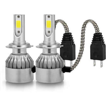 Lampadine led cob fari per auto H7 luce bianca fredda 6000k 12 volt 24 volt luce 360°coppia lampade di ricambio - enzoled